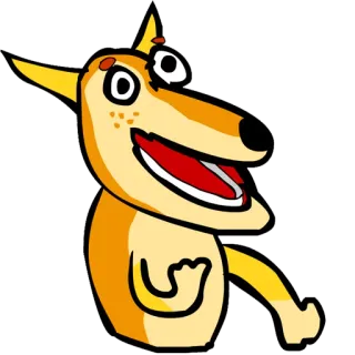 😜 chien, dessin animé, animal, drôle, illustration, autocollant telegram sticker