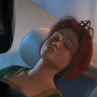 😘 Princess Fiona Shrek ฟีโอน่า, เจ้าหญิง, นอนหลับ, ฝัน, แอนิเมชั่น, การ์ตูน telegram sticker