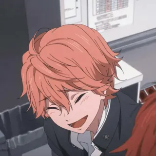 🎭 anime, sonriendo, feliz, alegre, chico, retrato telegram sticker