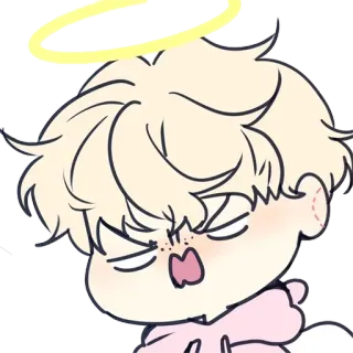 😠 ангел, нимб, милый, аниме, мультфильм telegram sticker