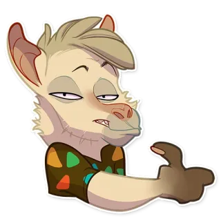 👍 cartoon, character, offensive gesture, animal, illustration telegram sticker