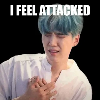 😵 I FEEL ATTACKED 느낌, 공격받음, 상처받음, 슬픈, 감정적인, 웃긴 telegram sticker