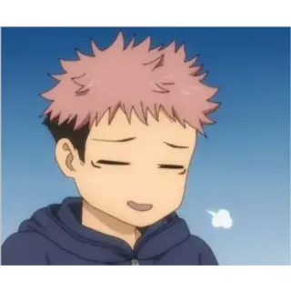 🙂 Yuji Itadori Jujutsu Kaisen anime, jujutsu kaisen, yuji itadori, cartoon, sticker whatsapp sticker
