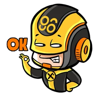 👌 OK Cartoon, OK, Geste, Figur, Sticker telegram sticker