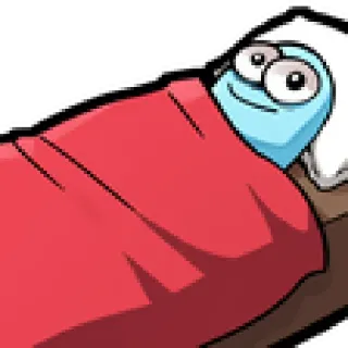 😴 cartoon, bed, sleep, blanket, pillow, cute, blue telegram sticker