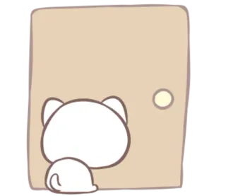 😕 gato, porta, fofo, animal telegram sticker