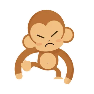😡 monyet, binatang, kartun, imut, stiker telegram sticker