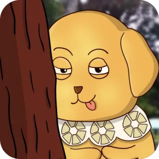 🫥 cão, desenho animado, animal, animal de estimação, fofo, engraçado whatsapp sticker