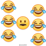 😐 Emoji, Rire, Pleurs, Moustache, Drôle, Lol whatsapp sticker