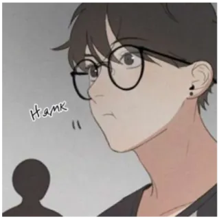 😗 намк mężczyzna, okulary, portret, kreskówka, rysunek telegram sticker