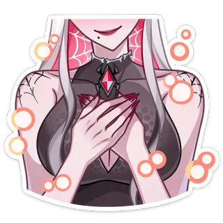 ❤️ паук, женщина, гот, паутина, красный, черный whatsapp sticker