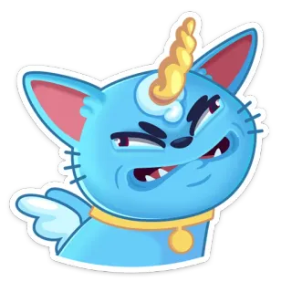 😖 猫, ユニコーン, 漫画, ファンタジー, 動物, かわいい, ユニーク, ステッカー telegram sticker