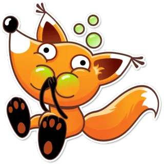 😖 renard, dessin animé, mignon, animal, autocollant telegram sticker