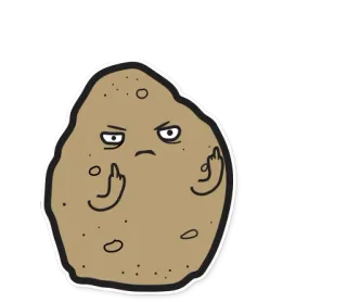 🖕 potato, middle finger, rude, gesture, cartoon, food telegram sticker