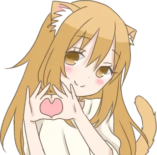 💗 Anime, Dễ thương, Neko, Kawaii, Trái tim, Tình yêu telegram sticker