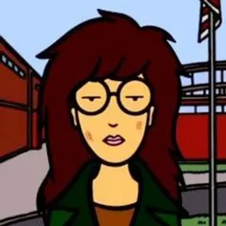 🌟 Daria cartoon, sarcastic, teenager, glasses, tv show telegram sticker