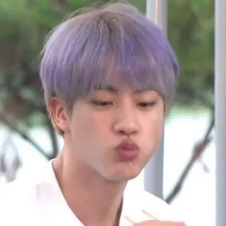 🐹 kpop, jin, bts, sänger, lila haare, idol telegram sticker
