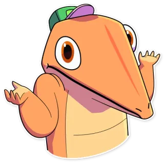 🤷 cartoon, sticker, oranje, dier, dinosaurus, schattig telegram sticker