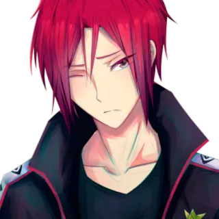 🙁 anime, mangá, cabelo ruivo, personagem, masculino whatsapp sticker