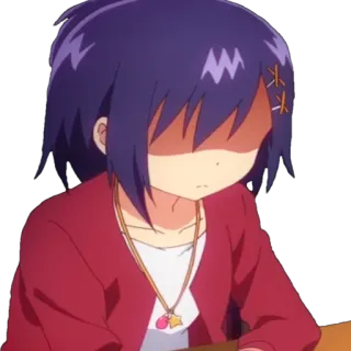 😨 Anime, Menina, Triste, Bravo/a, Desapontado/a, Desenho animado telegram sticker
