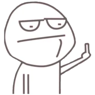 😑 middle finger, offensive, gesture, cartoon whatsapp sticker