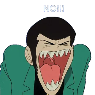 😠 NO!!! schreien, Anime, Cartoon, Nein telegram sticker