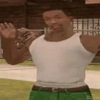 🖐 CJ Grand Theft Auto: San Andreas CJ, Grand Theft Auto, San Andreas, Videojuego, Personaje, Pose, Hombre whatsapp sticker