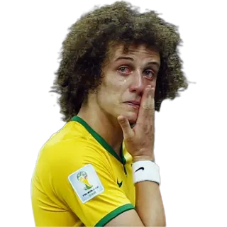 😥 David Luiz fútbol, fútbol, atleta, llorando, triste, Brasil, Mundial telegram sticker