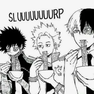 🔥 SLUUUUUUURP Anime, Comiendo, Fideos, Sorber, Dibujos animados, Comida, Dabi, Shinsou, Todoroki whatsapp sticker
