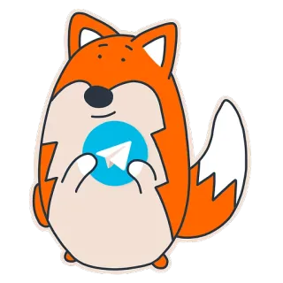 💙 rubah, kartun, telegram, stiker telegram sticker