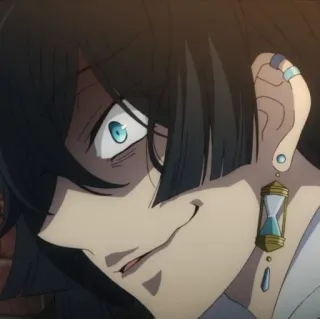 💎 Anime, Personnage, Portrait, Expression, Sablier, Boucle d'oreille telegram sticker