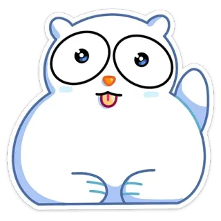 😛 binatang, kartun, stiker, imut, beruang kutub, bahagia telegram sticker