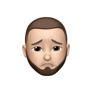 😔 triste, emoji, rosto, infeliz, desapontado whatsapp sticker