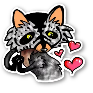 😍 animale, volpe, cartone animato, cuore, carino, adesivo telegram sticker