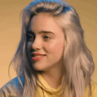 🌊 Billie Eilish celebryta, piosenkarz, muzyk, blond włosy, portret, twarz telegram sticker