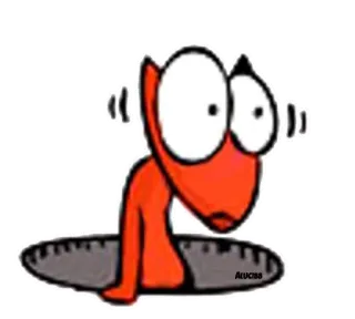 😨 dessin animé, ver, animal, trou telegram sticker