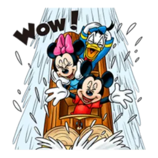 😀 Mickey Mouse Wow! Mickey Mouse, Minnie Mouse, Pato Donald, Atração aquática, Personagens de desenho animado telegram sticker