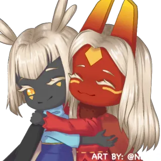 🫂 ART BY: @N Dibujos animados, Anime, Lindo, Kawaii, Arte, Arte digital telegram sticker