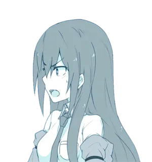 😮 Аниме, Манга, Девушка, В шоке, Удивлена, Выражение, Милая telegram sticker