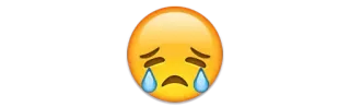 😭 Emoji, llorando, triste, lágrimas, cara amarilla, sentimiento telegram sticker