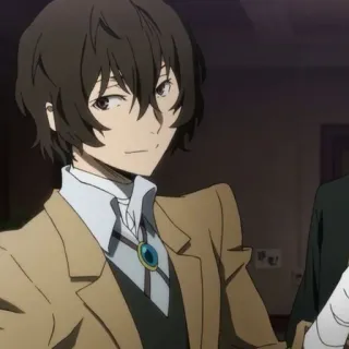 🥂 Dazai Osamu Bungo Stray Dogs Anime, Dazai, Bungo Stray Dogs, Personagem, Morena, Sorriso telegram sticker