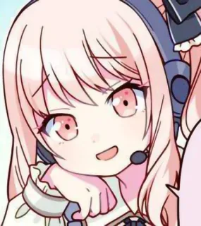 ❤️ anime, manga, girl, cute, headset, pink hair telegram sticker