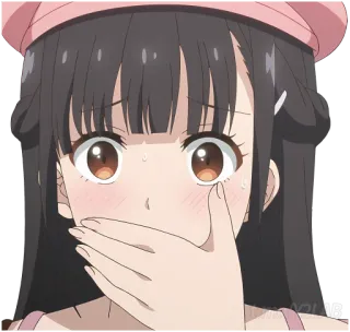 🤭 garota anime, chocada, anime, fofa, surpresa whatsapp sticker