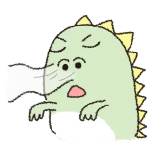 🎋 dinosaure, dessin animé, animal, vert, mignon, personnage, kawaii telegram sticker