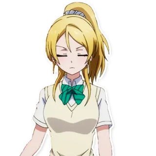😔 Anime, Uniforme escolar, Garota, Rabo de cavalo, Personagem telegram sticker