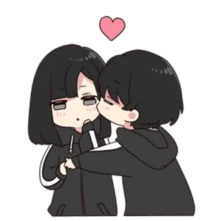 😘 bacio, amore, cuore, coppia, anime telegram sticker