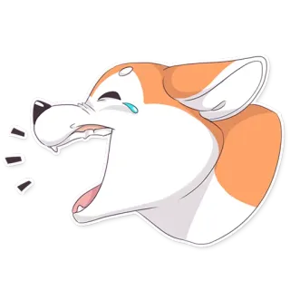 😂 corgi, dog, crying, sad, cartoon, animal telegram sticker