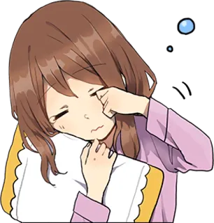 😪 anime, chica, adormilada, cansada, dibujos animados, linda whatsapp sticker