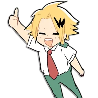 👍 Denki Kaminari My Hero Academia anime, manga, my hero academia, denki kaminari, character, sticker telegram sticker