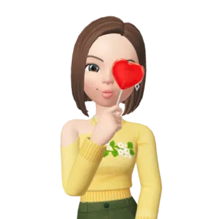 🥰 Herz, Lolli, Kuss, süß, Avatar telegram sticker